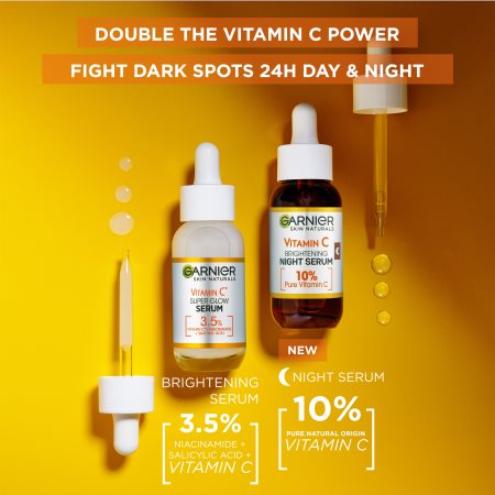 Garnier Skin Naturals Vitamin C rozjasňující noční sérum s 10 % čistého vitamínu C