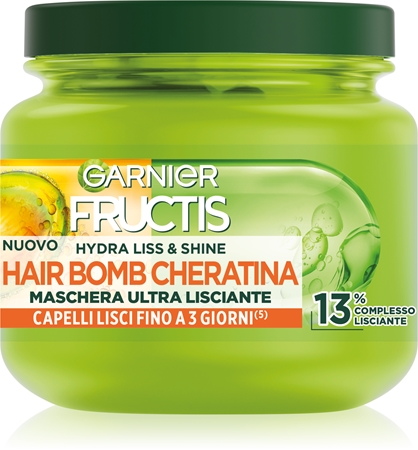 Garnier Fructis Hydra Liss & Shine maschera lisciante per capelli ribelli con cheratina