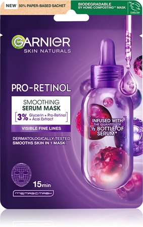 Garnier Skin Naturals Pro-Retinol Mjukgörande arkmask