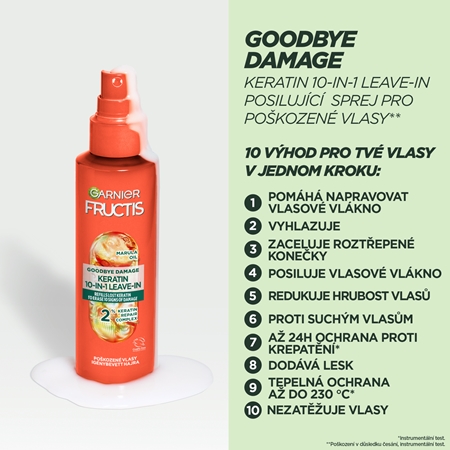 Garnier Fructis Goodbye Damage bezoplachový sprej s keratinem