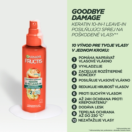 Garnier Fructis Goodbye Damage bezoplachový sprej s keratínom