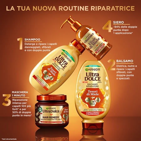 Garnier Ultra Dolce Elisir di Miele siero rigenerante per capelli rovinati