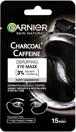 Garnier Textil Masks Charcoal Caffeine μάσκα για την περιοχή των ματιών με ενεργό άνθρακα