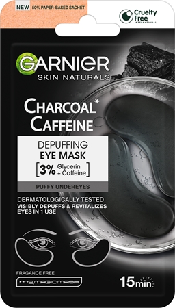 Garnier Textil Masks Charcoal Caffeine maseczka do okolic oczu z aktywnym węglem