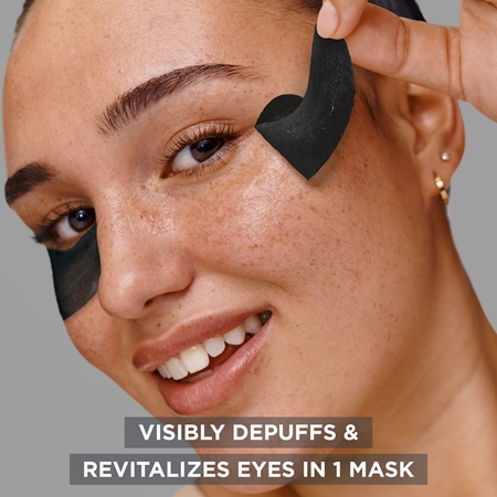 Garnier Textil Masks Charcoal Caffeine Eye Contour Mask with activated charcoal