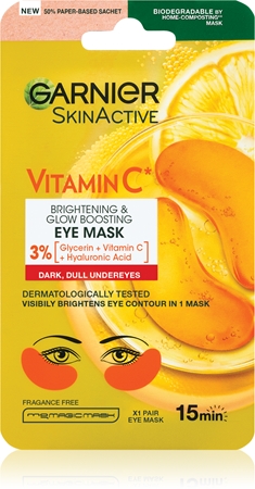 Garnier Textil Masks Vitamin C máscara para o contorno dos olhos com efeito iluminador