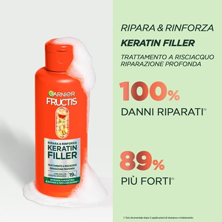Garnier Fructis Keratin Filler tratamento intensivo para cabelo danificado