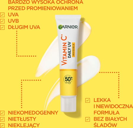 Garnier Skin Naturals Vitamin C Niewidoczny fluid rozświetlający SPF 50+
