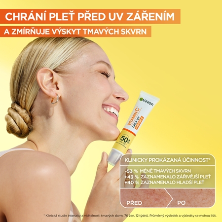Garnier Skin Naturals Vitamin C Invisible denní rozjasňující UV fluid SPF 50+
