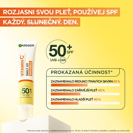 Garnier Skin Naturals Vitamin C Invisible denní rozjasňující UV fluid SPF 50+