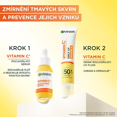Garnier Skin Naturals Vitamin C Invisible denní rozjasňující UV fluid SPF 50+