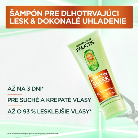 Garnier Fructis Keratin Sleek šampón pre suché a krehké vlasy
