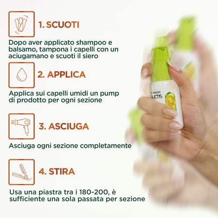 Garnier Fructis Lisci Cheratina siero per capelli brillanti e morbidi