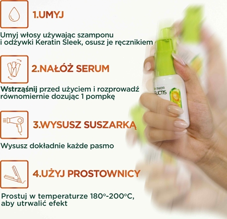 Garnier Fructis Keratin Sleek serum do włosów do wygładzania włosów