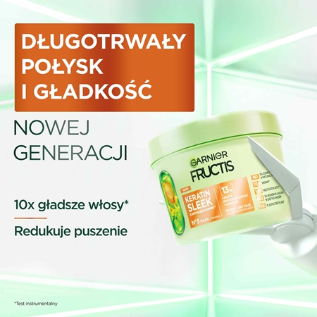 Garnier Fructis Keratin Sleek maska do włosów z keratyną i olejkiem arganowym