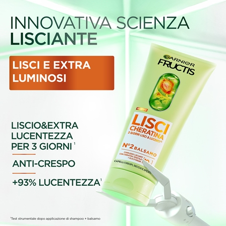 Garnier Fructis Lisci Cheratina balsamo nutriente per capelli più forti e luminosi
