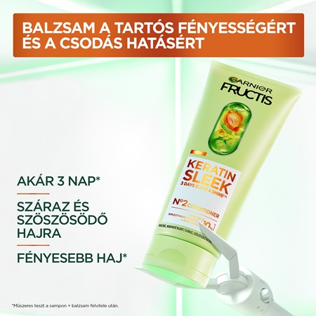 Garnier Fructis Keratin Sleek kondícionáló a száraz és töredezett hajra