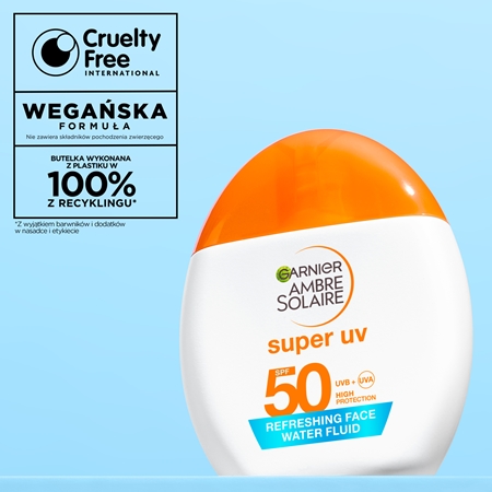 Garnier Ambre Solaire Super UV fluid do opalania twarzy z kwasem hialuronowym