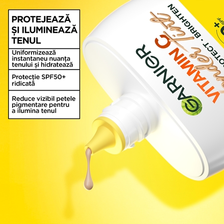 Garnier Vitamin C Wonder Tint Fluid nuantator cu textura usoara SPF 50+