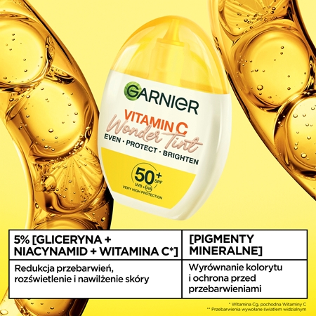 Garnier Vitamin C Wonder Tint lekki fluid tonujący SPF 50+