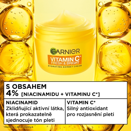 Garnier Vitamin C Fresh & Bright sorbet krém s rozjasňujícím efektem