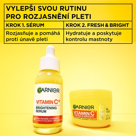 Garnier Vitamin C Fresh & Bright sorbet krém s rozjasňujícím efektem