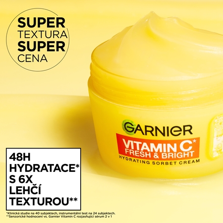 Garnier Vitamin C Fresh & Bright sorbet krém s rozjasňujícím efektem