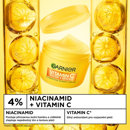 Garnier Vitamin C Fresh & Bright sorbet krém s rozjasňujícím efektem