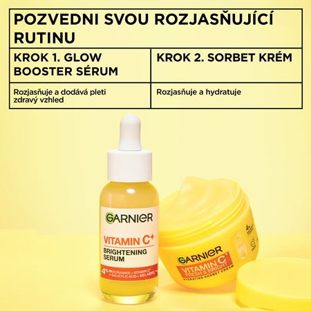 Garnier Vitamin C Fresh & Bright sorbet krém s rozjasňujícím efektem