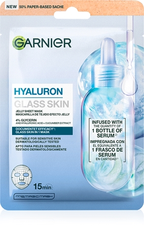 Garnier Hyaluron Glass Skin mască textilă hidratantă