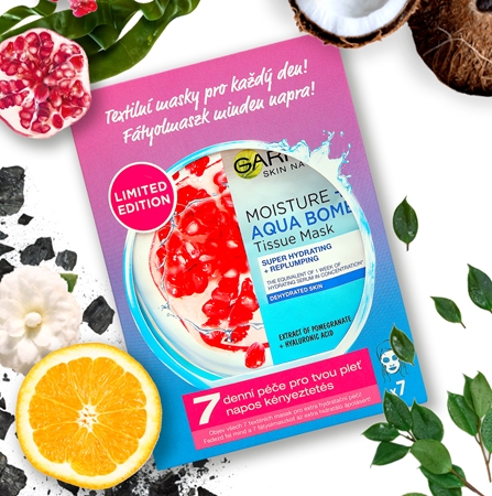 Garnier Skin Naturals Tissue Mask Box conjunto de máscaras faciais para mulheres