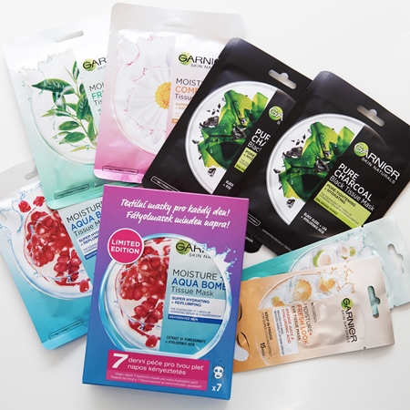 Garnier Skin Naturals Tissue Mask Box conjunto de máscaras faciais para mulheres