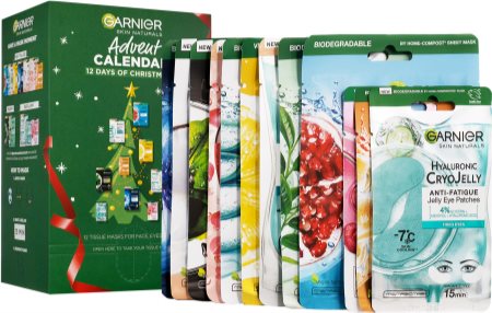 Garnier Skin Naturals sada plátýnkových masek adventní kalendář plátýnkových masek