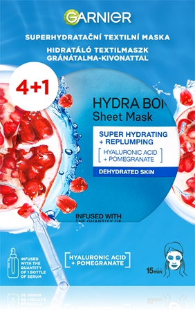 Garnier Textil Masks Hydra Bomb moisturising face sheet mask with hyaluronic acid