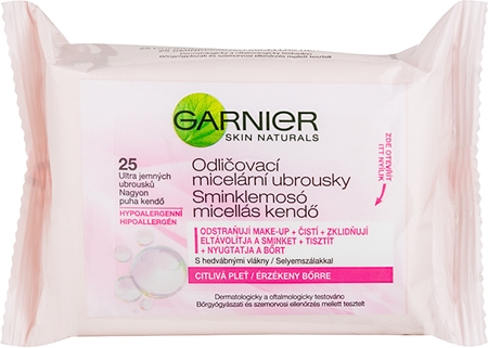 Garnier Skin Naturals Micelāras salvetes dekoratīvās kosmētikas noņemšanai jutīgai ādai