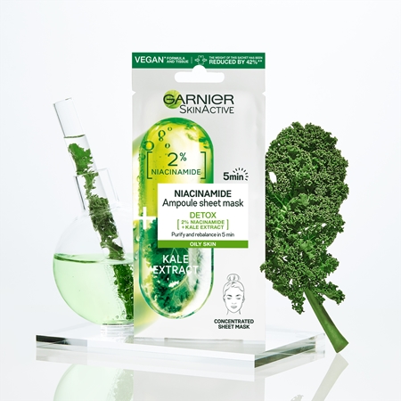 Garnier Skin Active Ampoule Sheet Mask maschera in tessuto detergente e rinfrescante