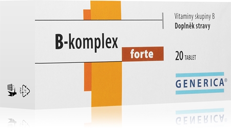 Generica B-komplex Forte tablety na normálnu činnosť nervovej sústavy a pre krásnu pleť