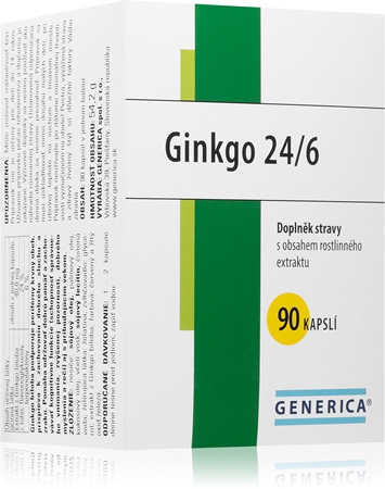 Generica Ginkgo 24/6 kapsle pro podporu krevního oběhu a kognitivních funkcí
