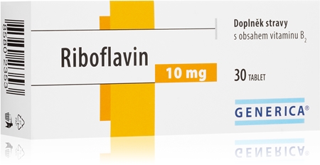 Generica Riboflavin tablety k udržování normálního stavu vlasů, pokožky a sliznic