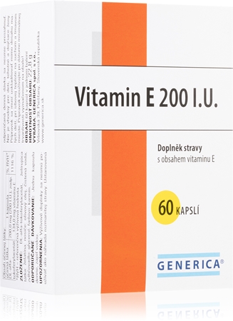 Generica Vitamin E 200 I.U. tobolky na podporu ochrany buniek pred oxidačným stresom