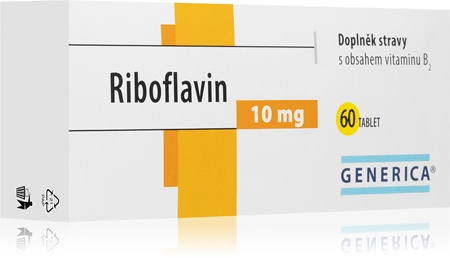 Generica Riboflavin tablety k udržování normálního stavu vlasů, pokožky a sliznic