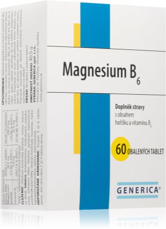 Generica Magnesium B6 doplněk stravy pro podporu imunity, snížení míry únavy a vyčerpání