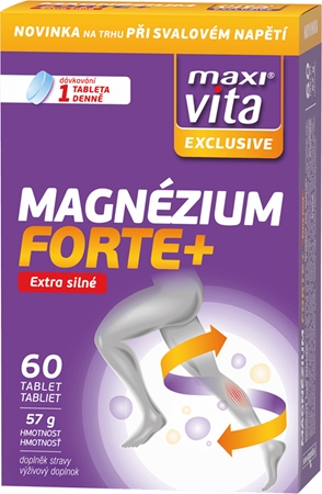 Maxi Vita Exclusive Magnézium Forte+ tablety pro podporu snížení míry únavy a vyčerpání