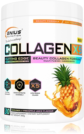 Genius Nutrition Collagen-X5® pulbere pentru tonifierea pielii și frumusețea părului și a unghiilor