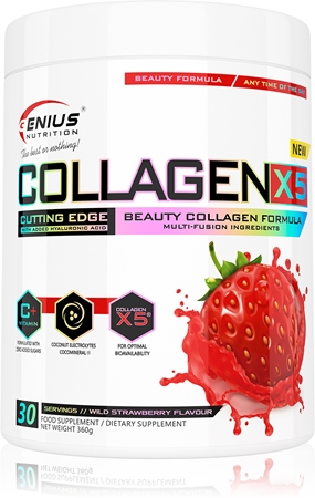 Genius Nutrition Collagen-X5® pulbere pentru tonifierea pielii și frumusețea părului și a unghiilor