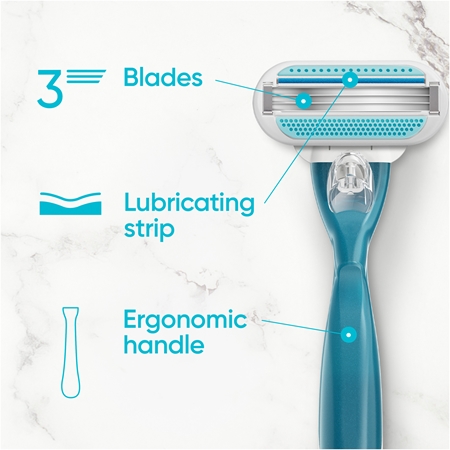 Gillette Venus Smooth razor + 2 replacement heads