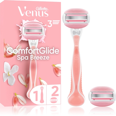 Gillette Venus ComfortGlide Spa Breeze Shaver + 2 replacement heads