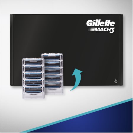 Gillette Mach3 rasoio + lame di ricambio