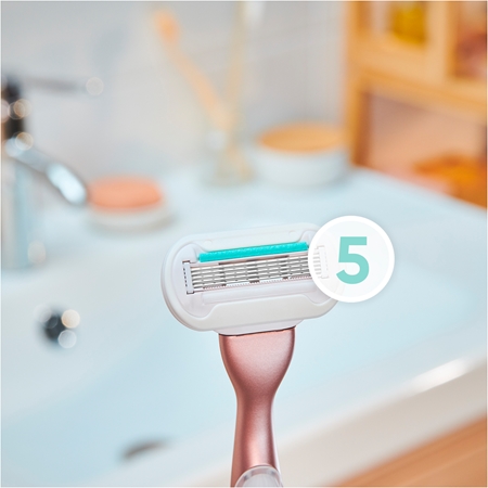 Gillette Venus Deluxe Smooth Sensitive Rosegold skutimosi mašinėlė + atsarginės galvutės