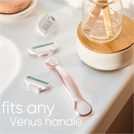 Gillette Venus Deluxe Smooth Sensitive Rosegold skutimosi mašinėlė + atsarginės galvutės